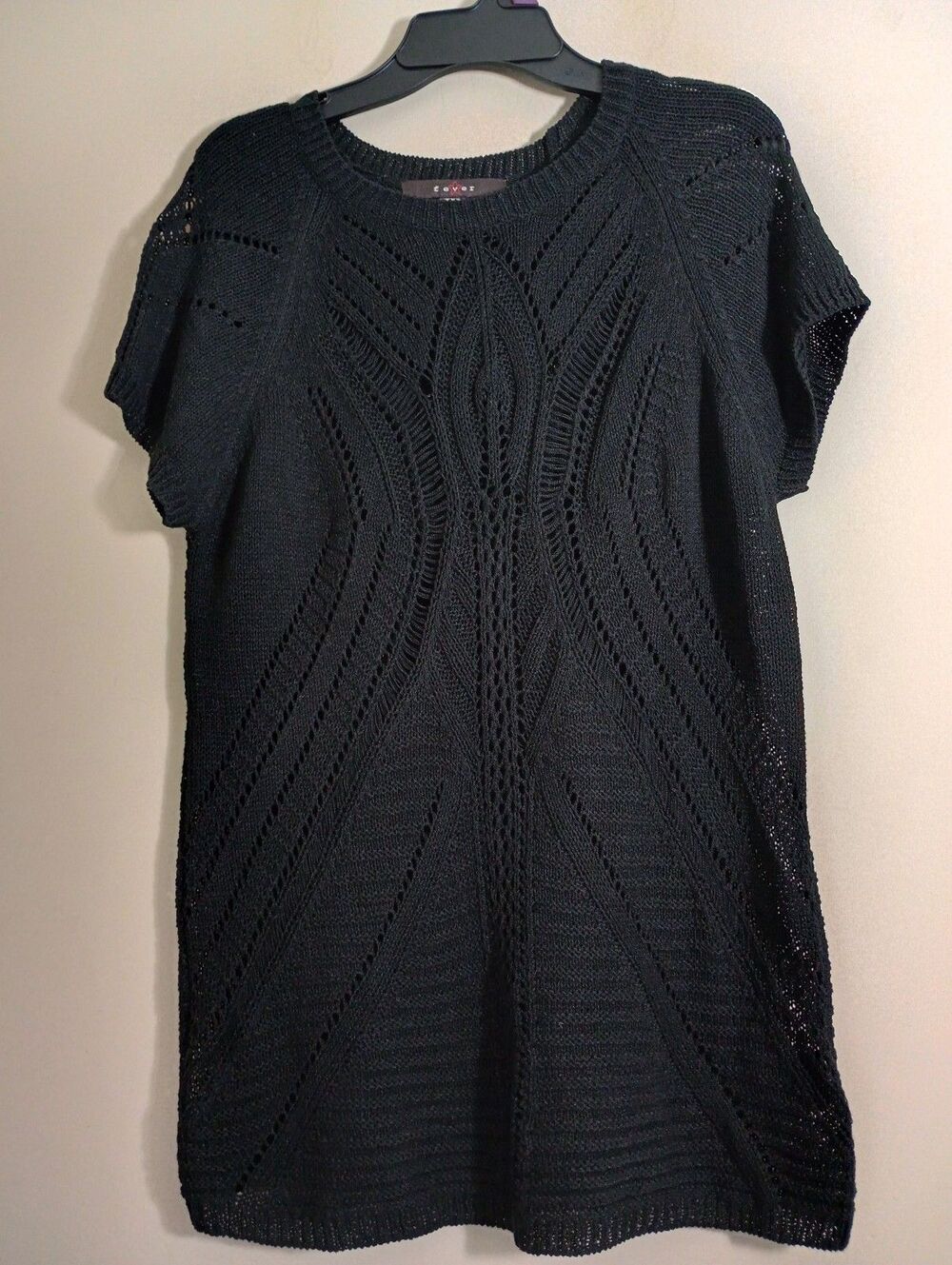 Fever Short Sleeve Open Knit Sweater Size Medium
